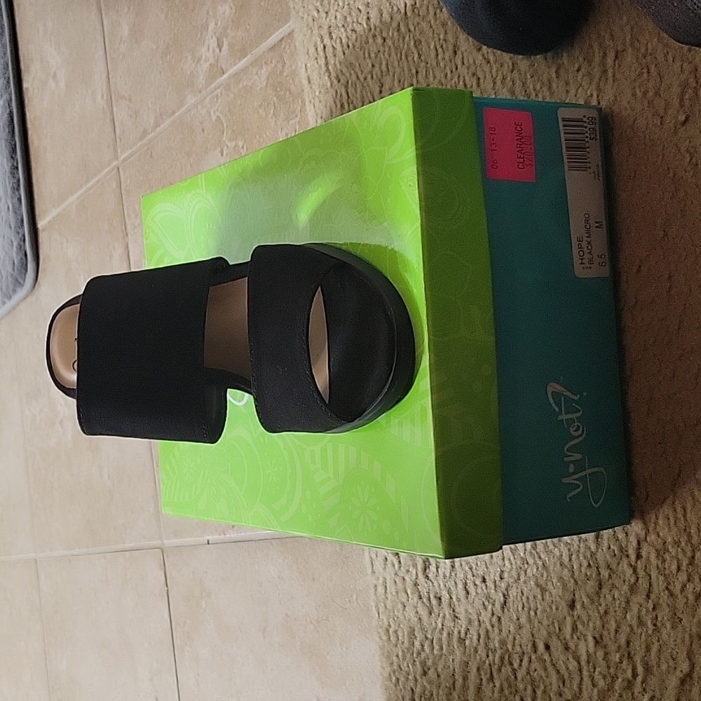 Black slip on heel